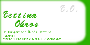 bettina okros business card