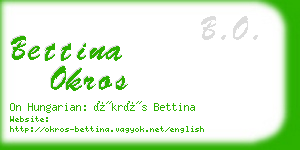 bettina okros business card